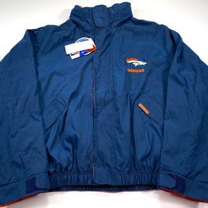 G-III Carl Banks Denver Broncos Size L Blue Full-Zip Hooded Jacket NEW NWT